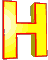 GIF animado (25721) Letra h amarilla roja