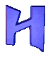 Imagen GIF de Letra h azul animado
