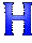 Imagen GIF de Letra h azul anil animado
