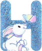 GIF animado (29370) Letra h conejito