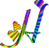 GIF animado (26780) Letra h corazones colores