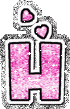 GIF animado (26996) Letra h corazones rosa
