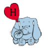 GIF animado (29498) Letra h elefante