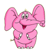 Imagen GIF de Letra h elefante rosa animado