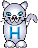 GIF animado (29986) Letra h gato color