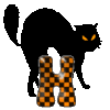 GIF animado (30013) Letra h gato negro