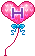 GIF animado (27084) Letra h globos romanticos