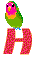 GIF animado (29002) Letra h periquito