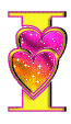 GIF animado (26595) Letra i amarilla corazones
