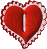 GIF animado (26971) Letra i corazon rojo
