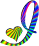 GIF animado (26781) Letra i corazones colores