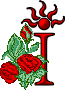 GIF animado (27293) Letra i romantica rosas rojas