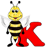 GIF animado (28600) Letra k abeja