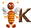 GIF animado (28690) Letra k abejita