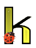 GIF animado (25602) Letra k amarilla con mariquita