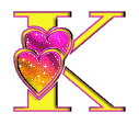 GIF animado (26597) Letra k amarilla corazones