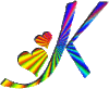 GIF animado (26783) Letra k corazones colores