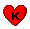 GIF animado (27139) Letra k mini corazon