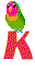 GIF animado (29005) Letra k periquito