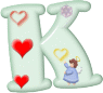 GIF animado (27191) Letra k romantica corazoncitos