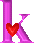 GIF animado (27332) Letra k rosa corazon