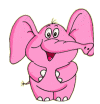 GIF animado (29528) Letra l elefante rosa