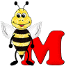 GIF animado (28602) Letra m abeja