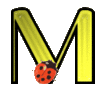 GIF animado (25607) Letra m amarilla mayuscula mariquita