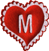 GIF animado (26975) Letra m corazon rojo