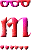 GIF animado (26520) Letra m corazoncitos romanticos
