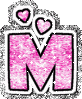 GIF animado (27001) Letra m corazones rosa