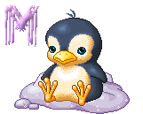 GIF animado (29033) Letra m pinguino