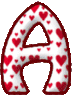 GIF animado (26433) Letra mayuscula a corazoncitos colores