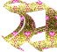 GIF animado (26812) Letra mayuscula a corazones oro