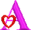 GIF animado (27335) Letra mayuscula a rosa corazon