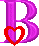 GIF animado (27336) Letra mayuscula b rosa corazon