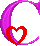 GIF animado (27337) Letra mayuscula c rosa corazon