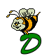 GIF animado (28632) Letra mayuscula d abeja