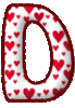 GIF animado (26436) Letra mayuscula d corazoncitos colores