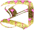 GIF animado (26815) Letra mayuscula d corazones oro