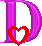 GIF animado (27338) Letra mayuscula d rosa corazon