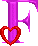 GIF animado (27340) Letra mayuscula f rosa corazon