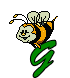 GIF animado (28635) Letra mayuscula g abeja