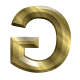 GIF animado (26021) Letra mayuscula g amarilla metal dorada