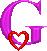 GIF animado (27341) Letra mayuscula g rosa corazon