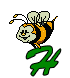 GIF animado (28636) Letra mayuscula h abeja