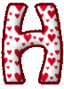 GIF animado (26440) Letra mayuscula h corazoncitos colores