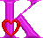 GIF animado (27345) Letra mayuscula k rosa corazon