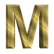 GIF animado (26027) Letra mayuscula m amarilla metal dorada