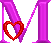 GIF animado (27347) Letra mayuscula m rosa corazon